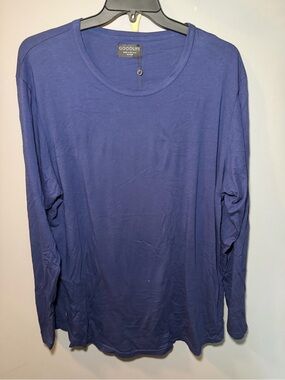 Goodlife Men’s Long Sleeve Crewneck Shirt - Indigo Blue